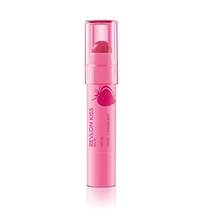 Lip Balm by Revlon, Kiss Tinted Lip Balm, Face Makeup with Lasting Hydration, SPF 20, Infused with Natural Fruit Oils, 025 Fresh Strawberry, 0.09 Oz