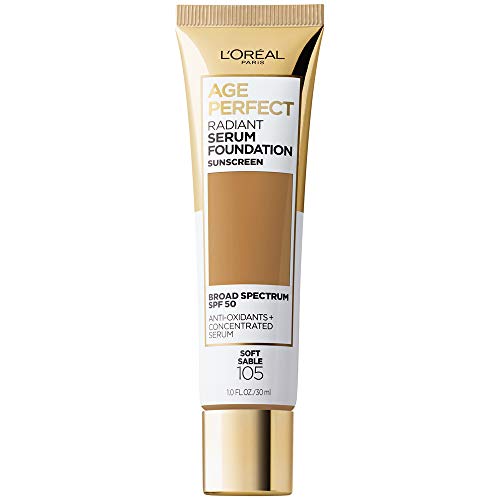 Version 1.0.0 L'Oreal Paris Age Perfect Radiant Serum Foundation with SPF 50, Soft Sable, 1 Ounce - Image 1