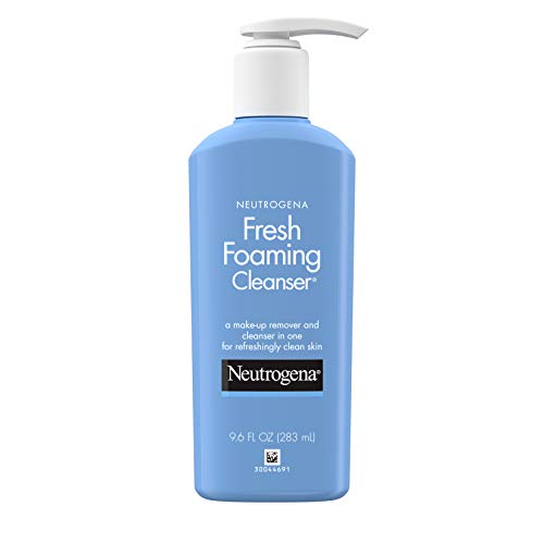 Version 1.0.0 Neutrogena Fresh Foaming Facial Cleanser & Makeup Remover with Glycerin, Oil-, Soap- & Alcohol-Free Daily Face Wash Removes Dirt, Oil & Waterproof Makeup, Non-Comedogenic, 9.6 fl. oz - Image 1