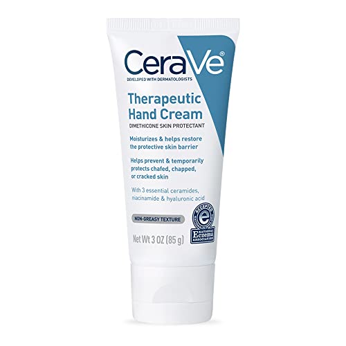 Version 1.0.0 CeraVe Therapeutic Hand Cream for Dry Cracked Hands With Hyaluronic Acid and Niacinamide | Fragrance Free 3 Ounce - Image 1