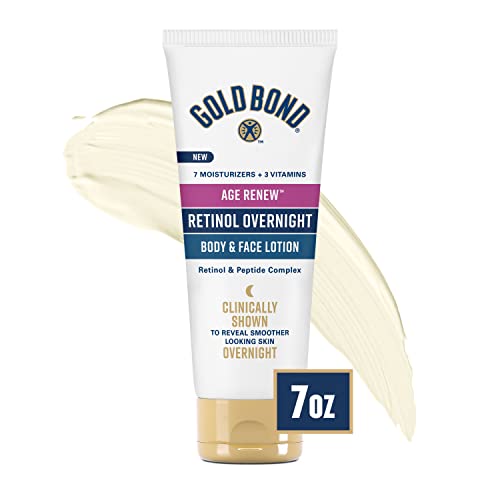 Version 1.0.0 Gold Bond Age Renew Retinol Overnight Body & Face Lotion, with Retinol & Peptide Complex, 7 oz. - Image 1