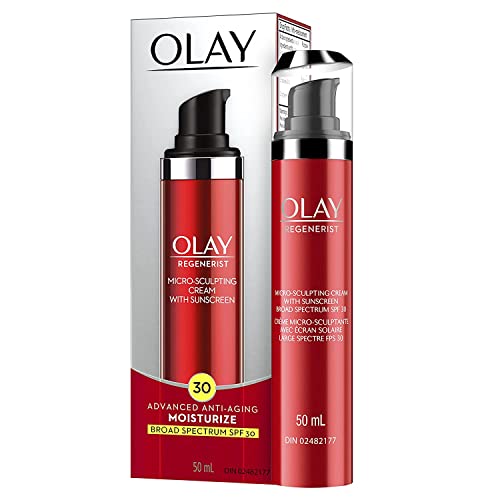Version 1.0.0 Face Moisturizer by Olay Regenerist Microsculpting Cream With?SPF 30?Sunscreen? and Vitamin E for Advanced Anti-Aging, 50ml - Image 1