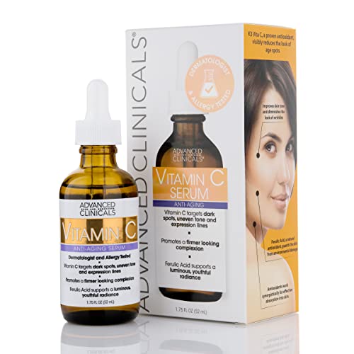 Version 1.0.0 Advanced Clinicals Vitamin C Facial Serum Skin Care Anti-Aging Moisturizer Potent Vitamin C Face Lotion For Dry Skin, Age Spots, Wrinkle Repair, & Uneven Skin Tone, 1.75 Fl Oz (Pack of 1) - Image 1