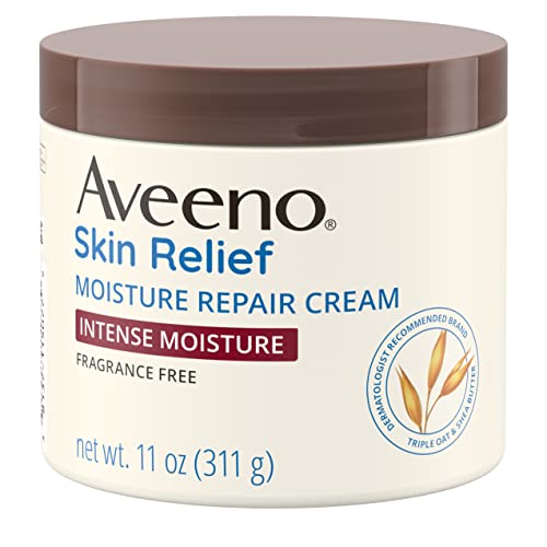 Version 1.0.0 Aveeno Skin Relief Intense Moisture Repair Body Cream with Triple Oat & Shea Butter Formula, Helps Relieve & Restore Extra-Dry Skin with Long-Lasting Moisture, Fragrance-Free, 11 oz - Image 1