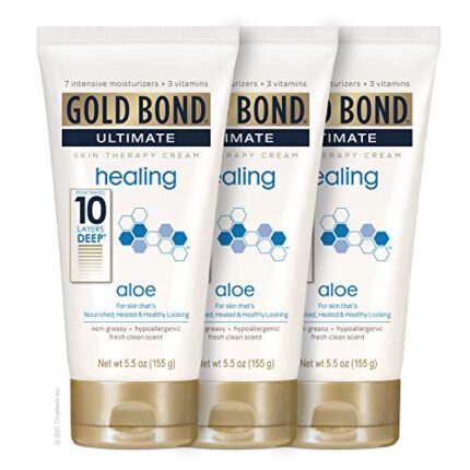 Gold Bond Healing Skin Therapy Lotion with aloe 5.5 oz. (Pack of 3), Non-Greasy & Hypoallergenic
