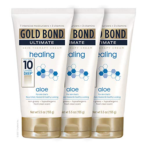 Version 1.0.0 Gold Bond Healing Skin Therapy Lotion with aloe 5.5 oz. (Pack of 3), Non-Greasy & Hypoallergenic - Image 1