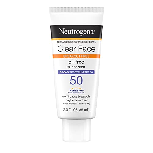 Version 1.0.0 Neutrogena Clear Face Liquid Lotion Sunscreen for Acne-Prone Skin, Broad Spectrum SPF 50 UVA/UVB Protection, Oil-, Fragrance- & Oxybenzone-Free Facial Sunscreen, Non-Comedogenic, 3 fl. oz - Image 1