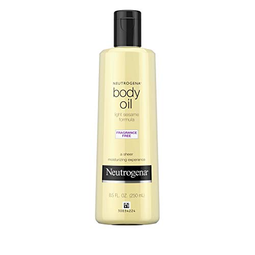Version 1.0.0 Neutrogena Fragrance-Free Body Oil Light Sesame Formula, Dry Skin Moisturizer & Hydrating Body Massage Oil, for Radiant & Healthy Glow, Nourishing After Shower & Bath Oil, 8.5 fl. oz - Image 1