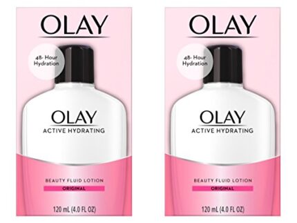 Face Moisturizer by Olay, Active Hydrating Beauty Fluid Lotion, Original Facial Moisturizer, 4 Oz. (Pack of 2) Packaging may Vary