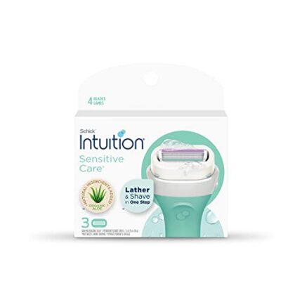 Schick Intuition Sensitive Skin Womens Razor Refills with Vitamin E & Aloe, Pack of 1(count of 1)