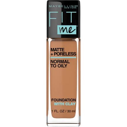 Maybelline Fit Me Matte + Poreless Liquid Foundation Makeup, Classic Tan, 1 fl. oz. Oil-Free Foundation