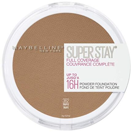 Maybelline Super Stay Full Coverage Powder Foundation Makeup, Up to 16 Hour Wear, Soft, Creamy Matte Foundation, Truffle, 1 Count