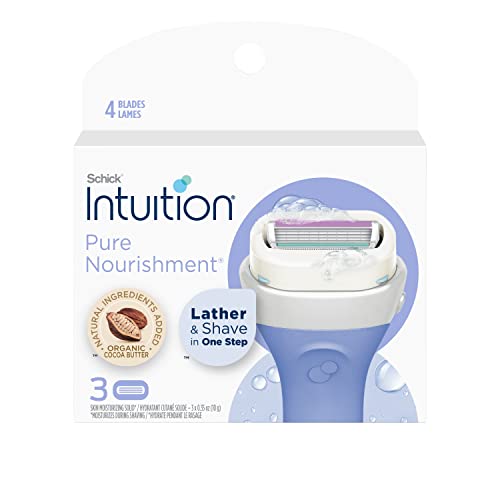 Version 1.0.0 Schick Intuition Pure Nourishment Womens Razor Refills with Coconut Milk and Almond Oil, 3 Count (Pack of 1) - Image 1
