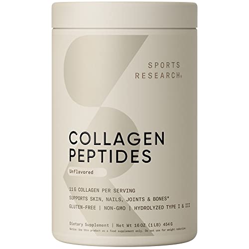 Version 1.0.0 Sports Research Collagen Powder Supplement - Vital for Workout Recovery, Skin, & Nails - Hydrolyzed Protein Peptides - Great Keto Friendly Nutrition for Men & Women - Mix in Drinks (16 Oz) - Image 1