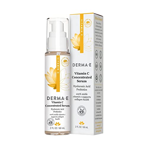 Version 1.0.0 DERMA E Vitamin C Concentrated Serum with Hyaluronic Acid ? All Natural, Antioxidant-Rich Concentrated Facial Serum ? Firming and Brightening Skin Serum, 2oz - Image 1