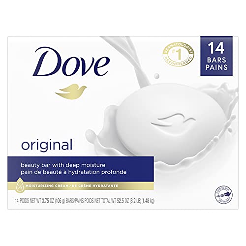 Version 1.0.0 Dove Beauty Bar Gentle Skin Cleanser Moisturizing for Gentle Soft Skin Care Original Made With 1/4 Moisturizing Cream, 3.75 Ounce (Pack of 14) - Image 1