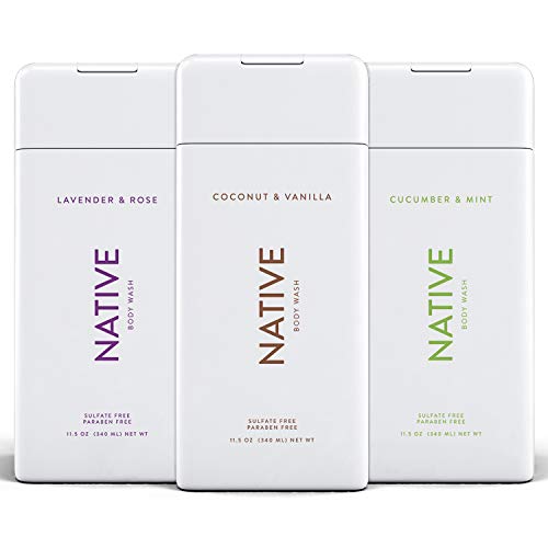 Version 1.0.0 Native Body Wash Natural Body Wash for Women, Men | Sulfate Free, Paraben Free, Dye Free, with Naturally Derived Clean Ingredients Leaving Skin Soft and Hydrating, Coconut & Vanilla, Lavender & Rose, Cucumber & Mint 11.5oz - Pack of 3 - Image 1