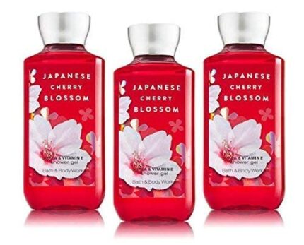 Japanese Cherry Blossom Shower Gel Body Wash - Set of THREE (3) bottles (10 oz ea) -- Bath & Body Works Signature Collection