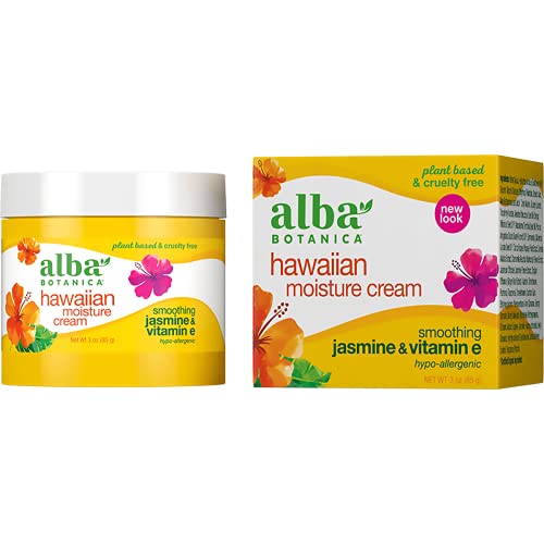 Version 1.0.0 Alba Botanica Hawaiian Moisture Cream, Smoothing Jasmine & Vitamin E, 3 Oz - Image 1