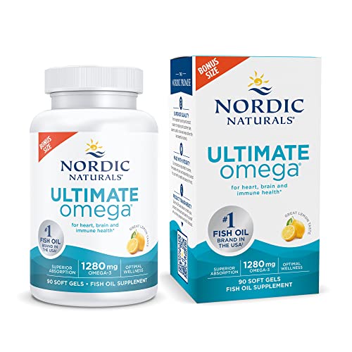 Version 1.0.0 Nordic Naturals Ultimate Omega, Lemon Flavor - 90 Soft Gels - 1280 mg Omega-3 - High-Potency Omega-3 Fish Oil Supplement with EPA & DHA - Promotes Brain & Heart Health - Non-GMO - 45 Servings - Image 1