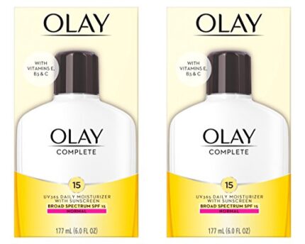 Face Moisturizer by Olay Complete Lotion All Day Daily Facial Moisturizing Lotion SPF 15 for Normal Skin and Hydration, Oil-Free Non-Greasy, 6 Fl Oz (Pack of 2)
