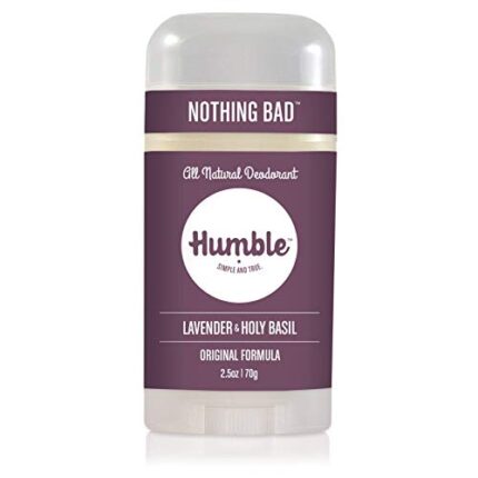 Humble Brands All Natural Aluminum Free Deodorant Stick for Women and Men, Lasts All Day, Safe, and Certified Cruelty Free, Lavender and Holy Basil, Pack of 1