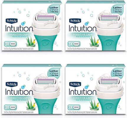 Schick Intuition Pure Nourishment Womens Razor Refills with Coconut Milk and Almond Oil, 3 Count (Pack of 4)