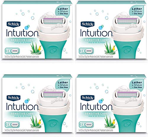 Version 1.0.0 Schick Intuition Pure Nourishment Womens Razor Refills with Coconut Milk and Almond Oil, 3 Count (Pack of 4) - Image 1