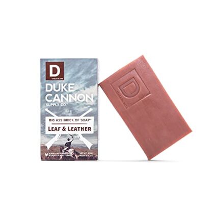 Duke Cannon Supply Co. Big Ass Brick of Soap - Superior Grade, Large Men's Soap with Musky Masculine Scents, All Skin Types, Leaf & Leather, 10 oz.