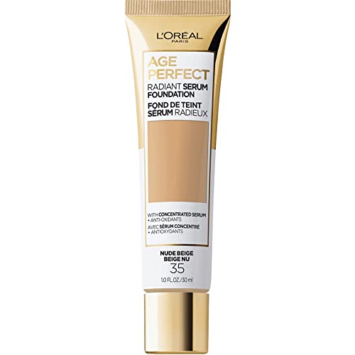 Version 1.0.0 L'Oreal Paris Cosmetics Age Perfect Radiant Serum Foundation with SPF 50, Nude Beige, 1 fl. oz. - Image 1