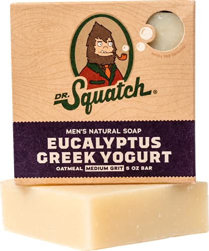 Dr. Squatch All Natural Bar Soap for Men with Medium Grit, Eucalyptus