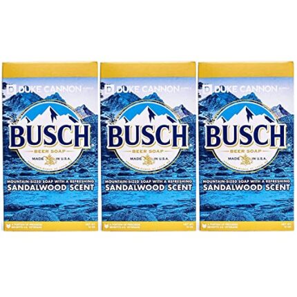 Duke Cannon Supply Co. Big Ass Brick of Beer Soap Bar for Men Made with Bush Beer (Masculine Sandalwood Scent) Multi-Pack - Superior Grade, Extra Large, All Skin Types, Paraben-free, 10 oz (3 Pack)